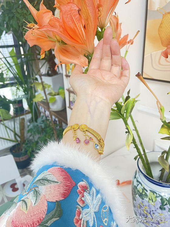 复原款仿古唐宋花叶纹缠丝金镯，古代审美嘎嘎香_金