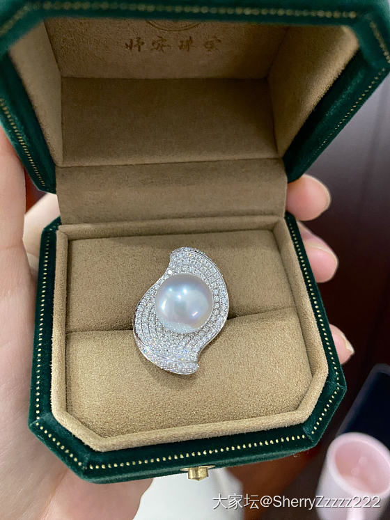 把旧戒指的珍澳白换成了gem光澳白_戒指有机宝石