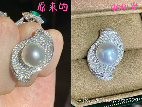 把旧戒指的珍澳白换成了gem光澳白_戒指有机宝石