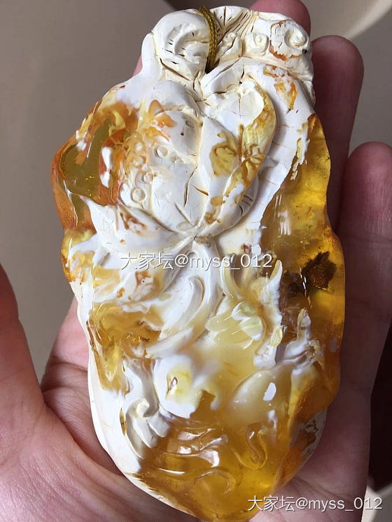 收藏品！超美金瓷白蜜蜡！清水漂！_琥珀蜜蜡