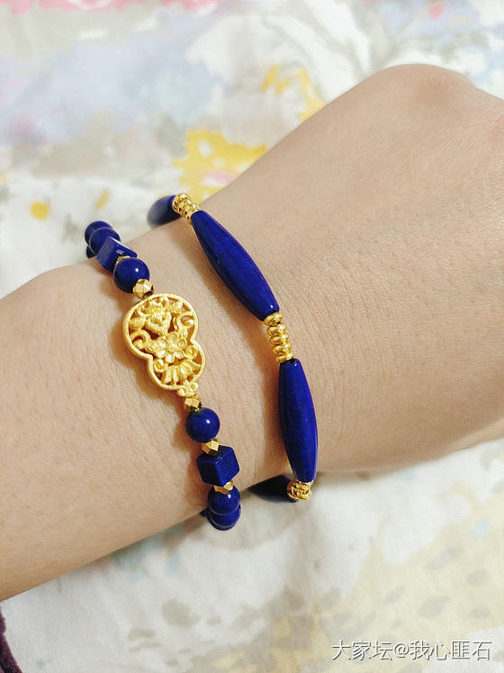 ❤️青金配黄金手串❤️_青金石金