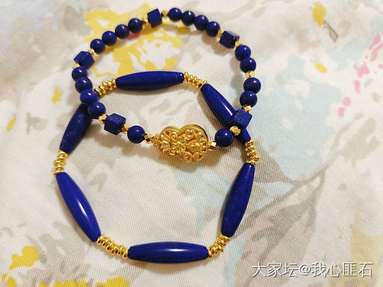 ❤️青金配黄金手串❤️_青金石金