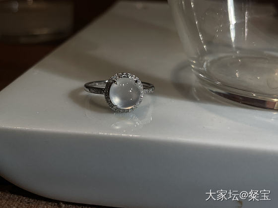 高冰白蛋戒指_翡翠