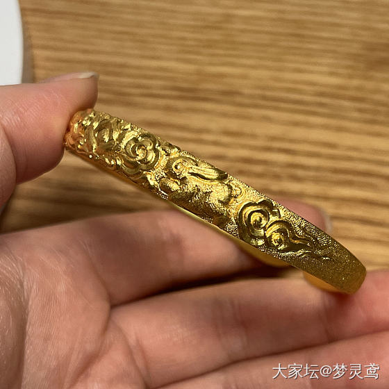 全手工满錾金兔吉祥手镯_金