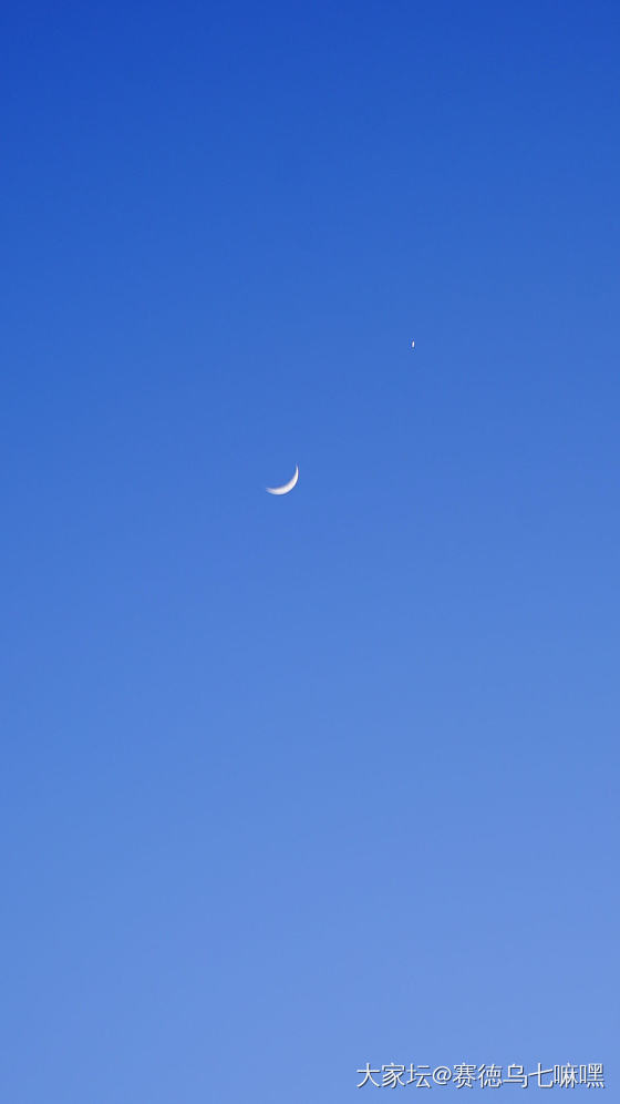 抬头接好运，金星伴月，-14度的安大略湖_景色
