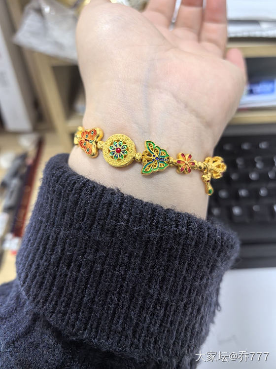 蝴蝶手串_珠串金