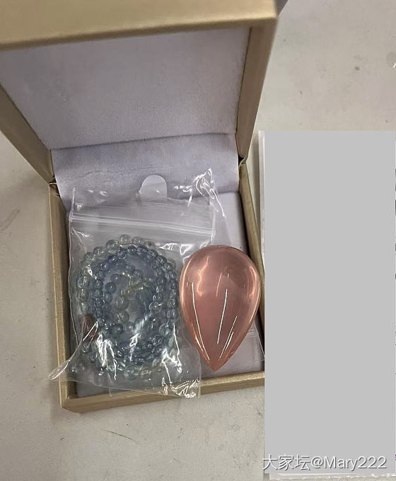 又在小哥那入了一块粉晶水滴_粉晶