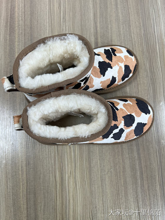 全新牛皮马毛皮毛一体羊毛内里雪地靴奶牛纹非ugg_品味