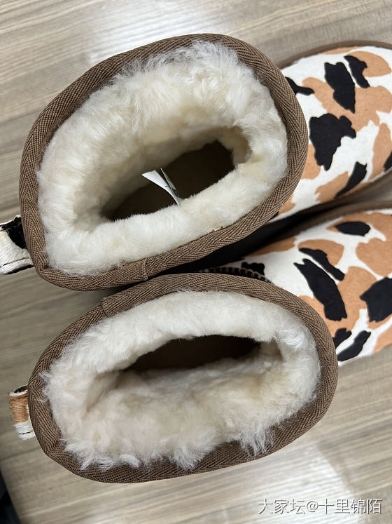 全新牛皮马毛皮毛一体羊毛内里雪地靴奶牛纹非ugg_品味