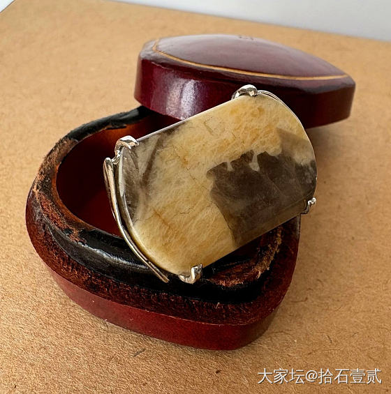 意大利玛瑙原石中古银戒指vintage_首饰银