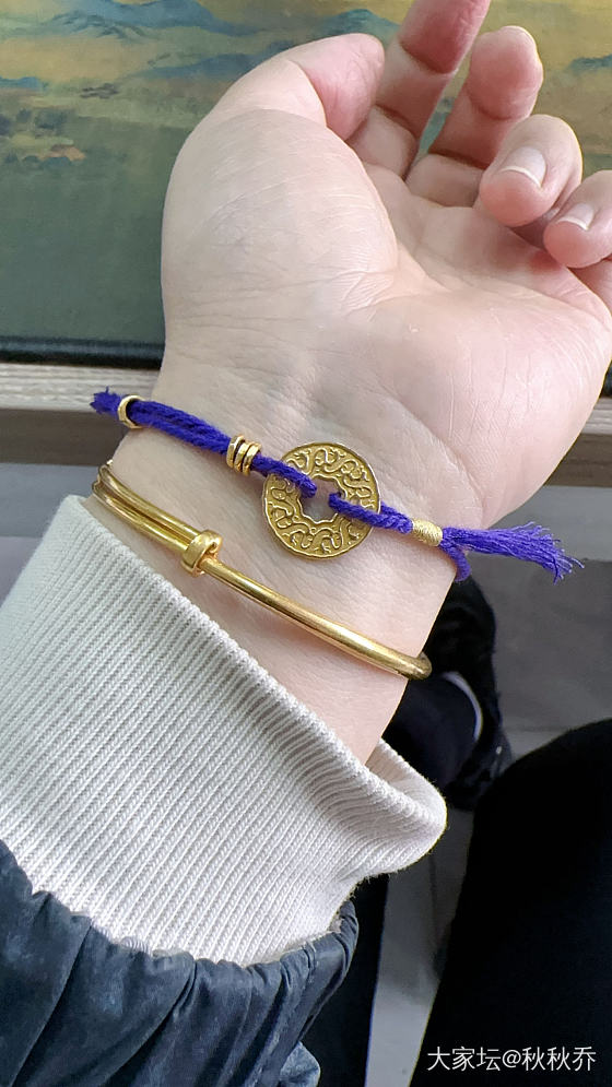 羊毛金编的简易小手绳_编绳金