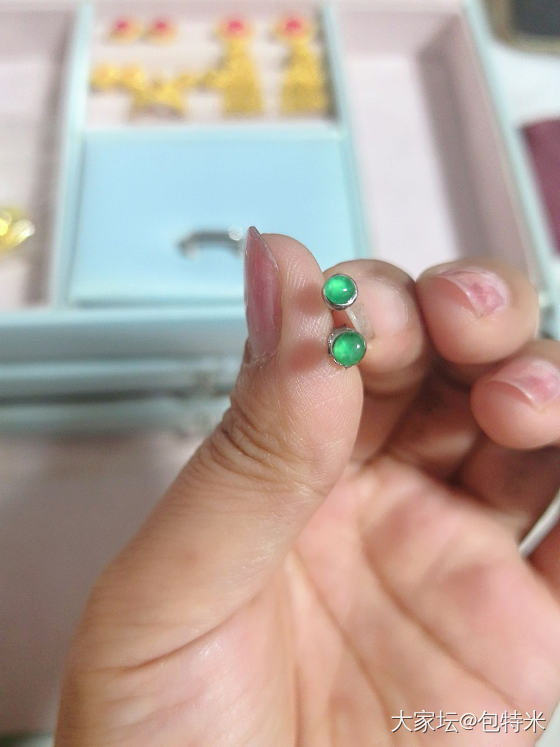 比鼻渣还小翡翠，想做成耳钉_翡翠