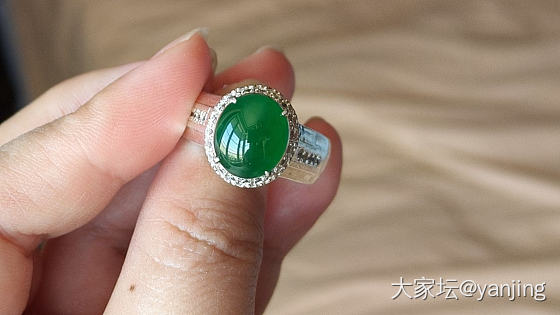 天然缅甸A货翡翠平安扣戒指_翡翠