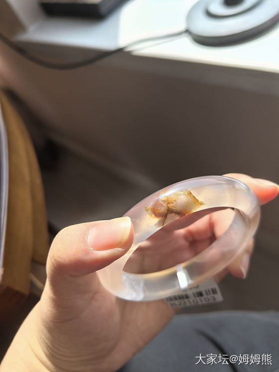 发个樱花玛瑙的照片，标签都没拆_手镯玉髓玛瑙