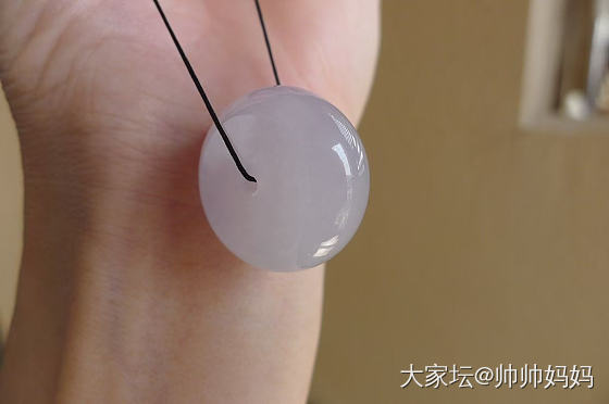 翡翠冰糯化淡紫大轮胎扣_翡翠
