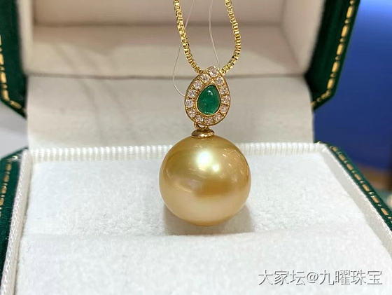 【鎏金耀世】13.4mm浓金南洋吊坠 | 落日熔金淬炼颈间星河_珍珠