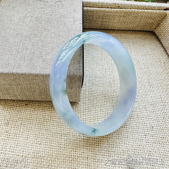 冰种浓紫瓢花翡翠手镯56.5mm_翡翠