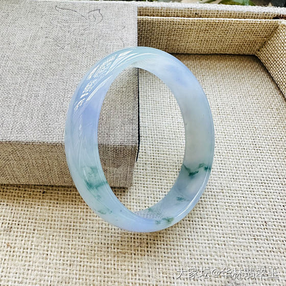 冰种浓紫瓢花翡翠手镯56.5mm_翡翠