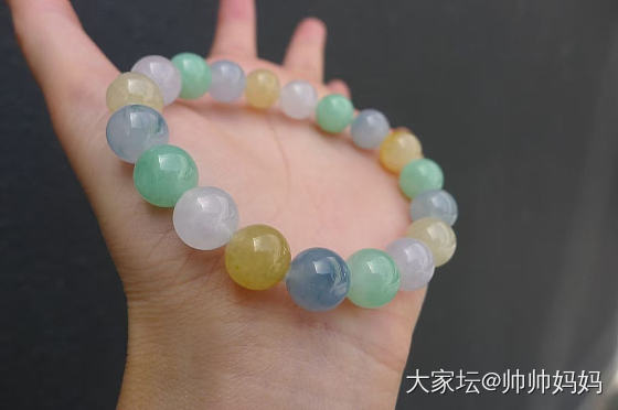 翡翠冰糯糖豆手链_翡翠