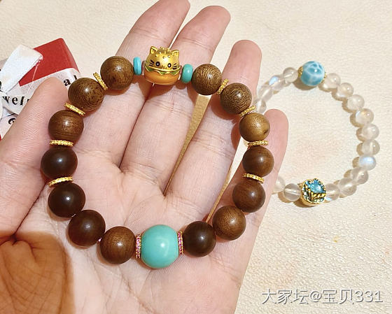 猫堡包！萌物小珠珠~~~白水晶欧泊五帝钱也是绝配！_金