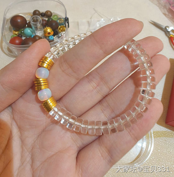猫堡包！萌物小珠珠~~~白水晶欧泊五帝钱也是绝配！_金