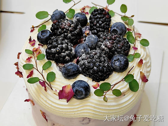 点了一个四寸的蓝莓桑椹新款蛋糕咪西咪西_美食
