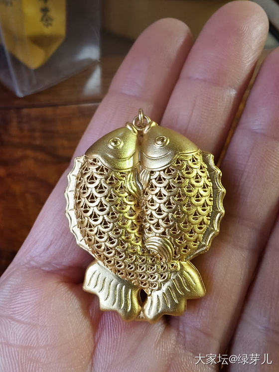 花瓶银条和双鱼银镀金挂件_银