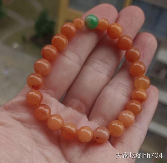 五彩玉手串_翡翠