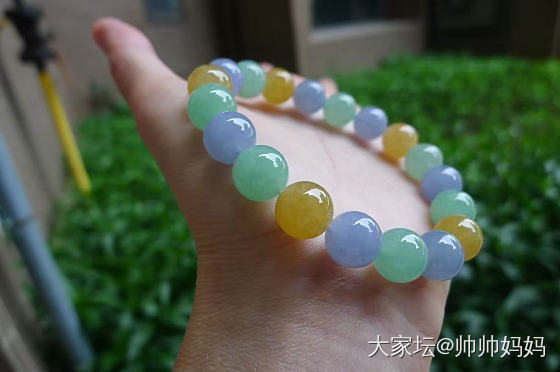 翡翠冰马卡龙手链_翡翠
