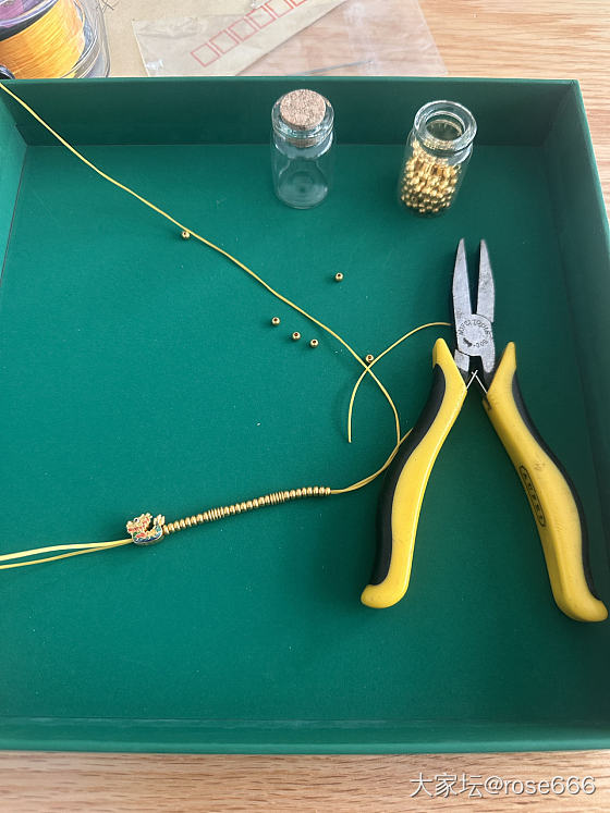 手工夹算盘珠和垫片穿了人参_手工diy金