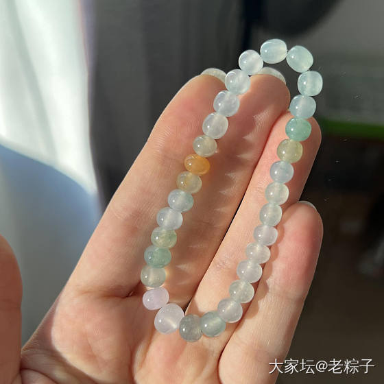 高冰鼓珠、冰橘冰橘翡翠小米珠手串_翡翠