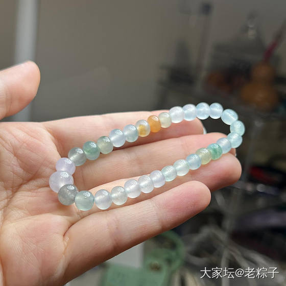 高冰鼓珠、冰橘冰橘翡翠小米珠手串_翡翠