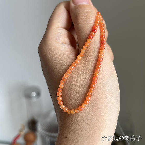高冰鼓珠、冰橘冰橘翡翠小米珠手串_翡翠