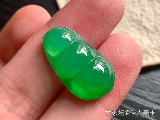 佳人美玉阳绿饱满福豆价5万_翡翠