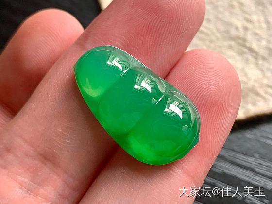 佳人美玉阳绿饱满福豆价5万_翡翠