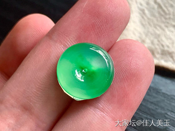佳人美玉玻璃种高翠平安扣价38800_翡翠