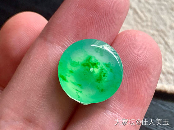 佳人美玉玻璃种高翠平安扣价38800_翡翠