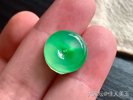佳人美玉玻璃种高翠平安扣价38800_翡翠