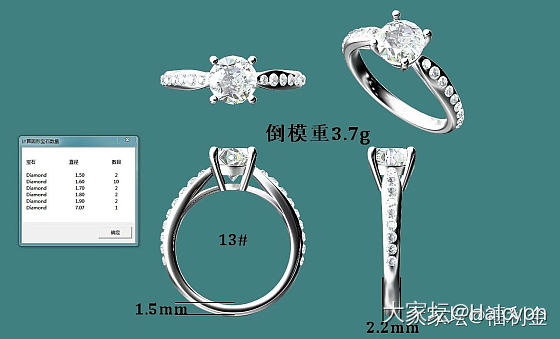 请各位姐妹帮忙出出主意。培育钻镶嵌相关问题。一克拉想做1895或者泡泡钻戒。_钻石