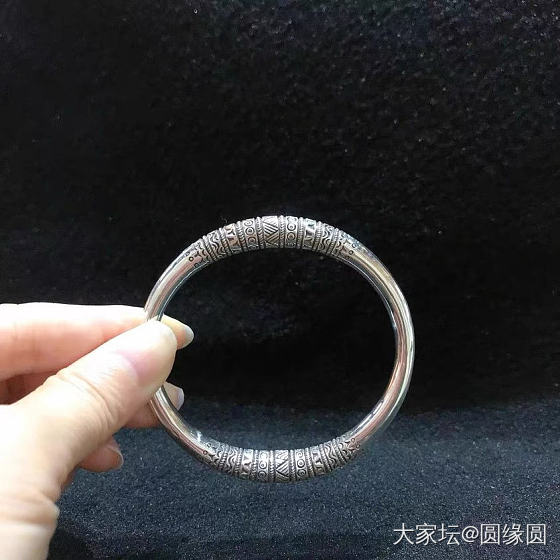 银镯瑶鼓双花_手镯银