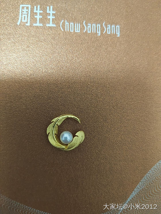 珍珠羽毛吊坠_金