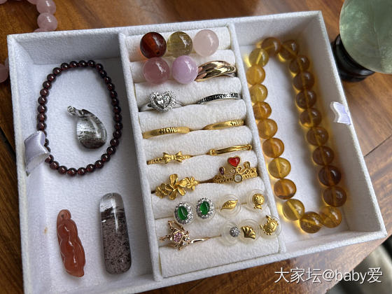 马粉水晶手串 多宝珠幽灵水晶吊坠琥珀手串 岫玉手镯_首饰