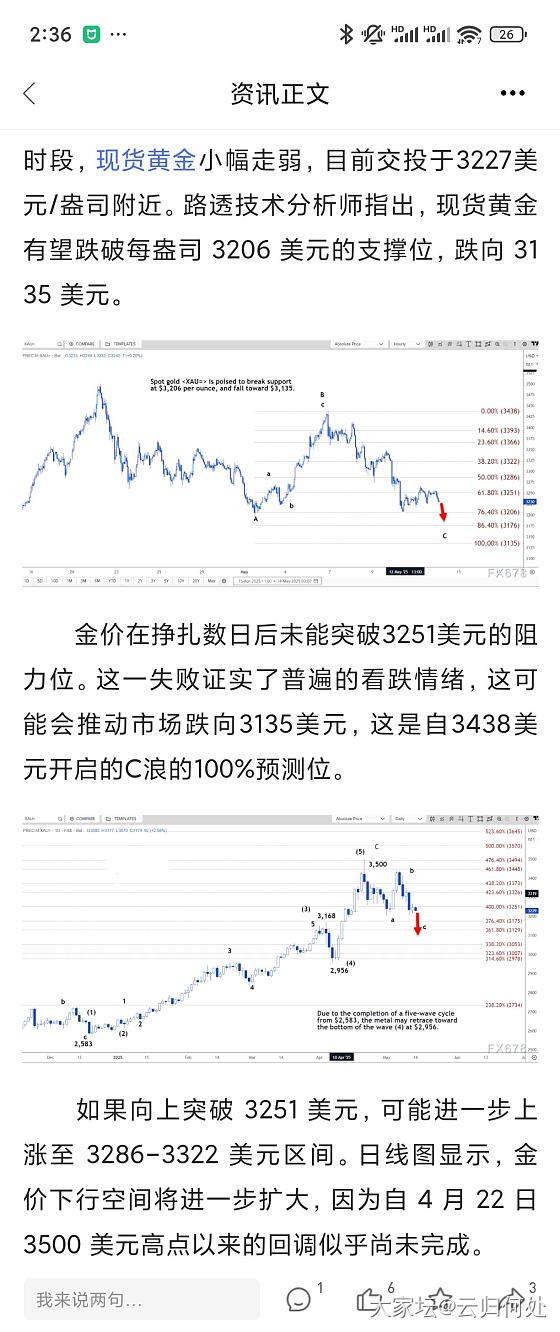 有观点称，大黄这几天没有起来，跌破3200几率加大了！大家坐稳了！_贵金属