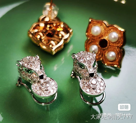 18k金镶嵌的耳环_金