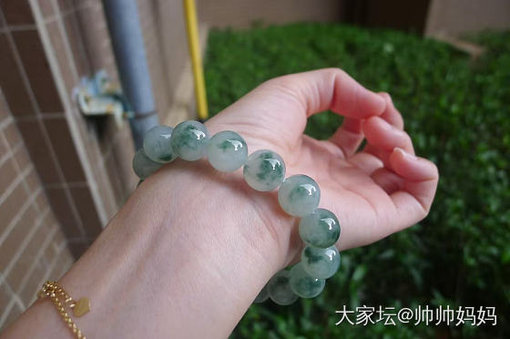 翡翠冰糯飘花手链_翡翠