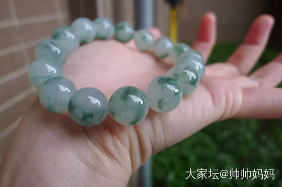 翡翠冰糯飘花手链_翡翠