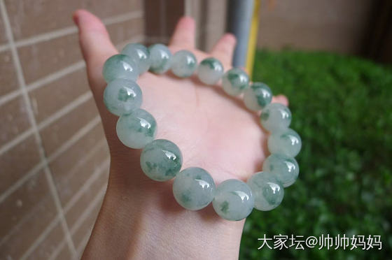 翡翠冰糯飘花手链_翡翠