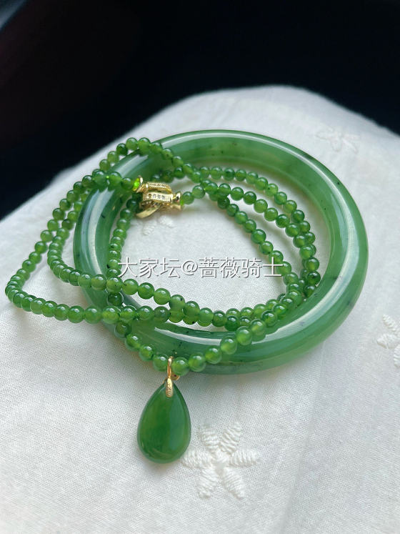 🥝乌兰海搭配小米套链_手镯和田玉