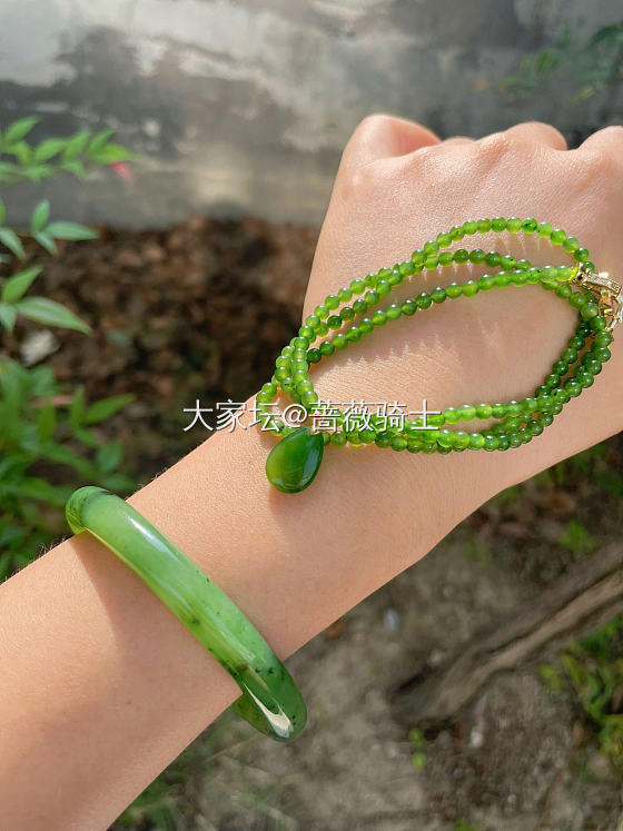 🥝乌兰海搭配小米套链_手镯和田玉