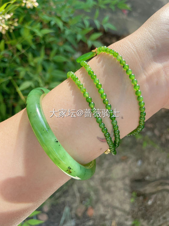 🥝乌兰海搭配小米套链_手镯和田玉